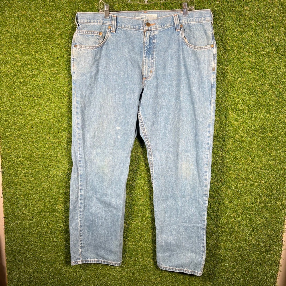 Carhartt Relaxed Fit Light Wash Denim Jeans Men's 40x30 Style Workwear